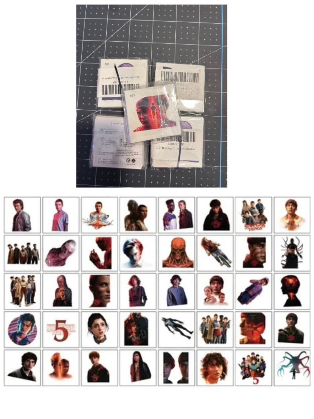 Stranger Things Temporary Tattoos (5-40 Sheets Pack) From Season 5